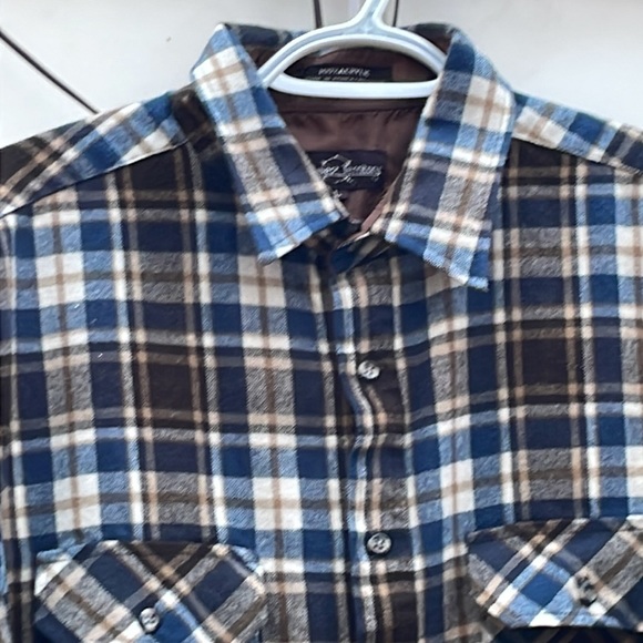 Vintage Northwest Territory Flannel Quilt Lined Shirt Jacket Blue Plaid size L - Picture 3 of 5